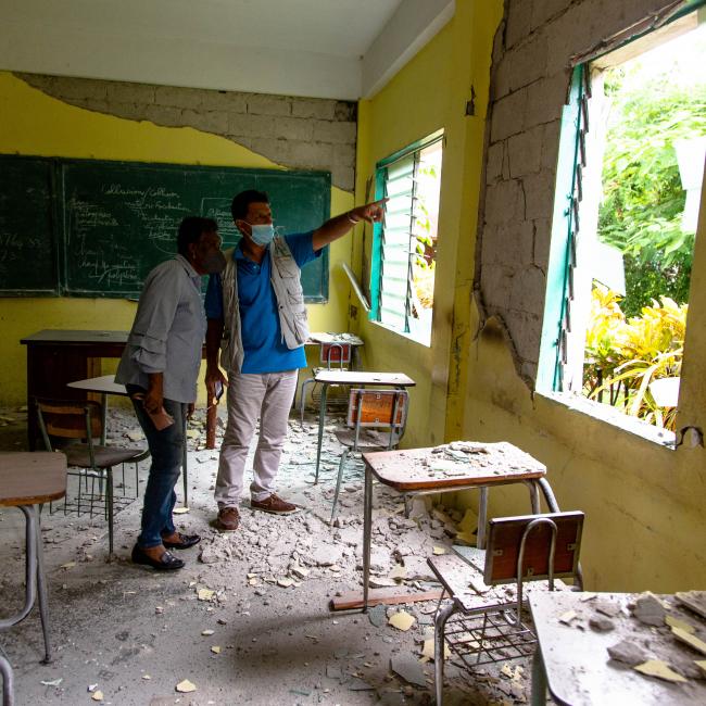 Schools destroyed after Haiti's August 2021 earthquake