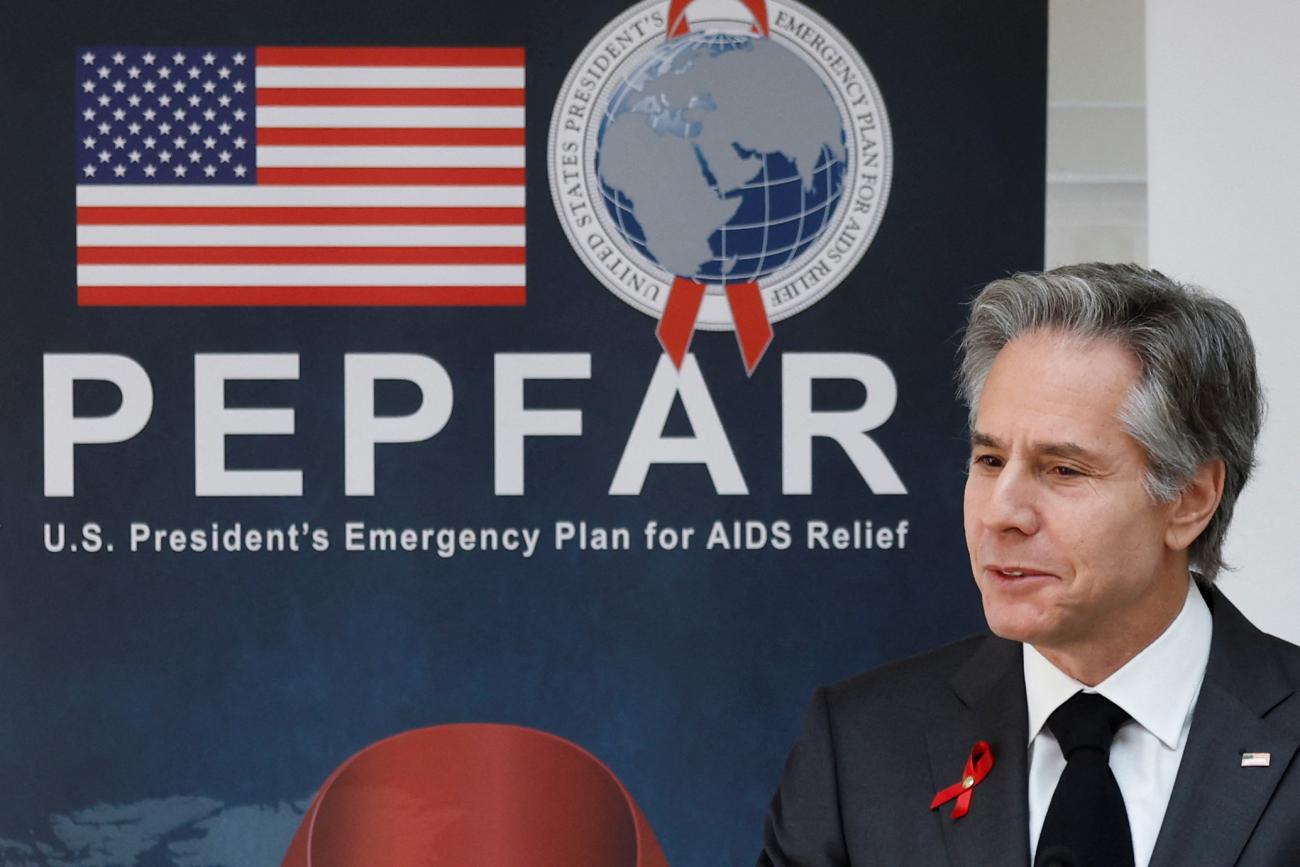 U.S. Secretary of State Blinken delivers remarks on PEPFAR at World AIDS Day event in Washington DC 