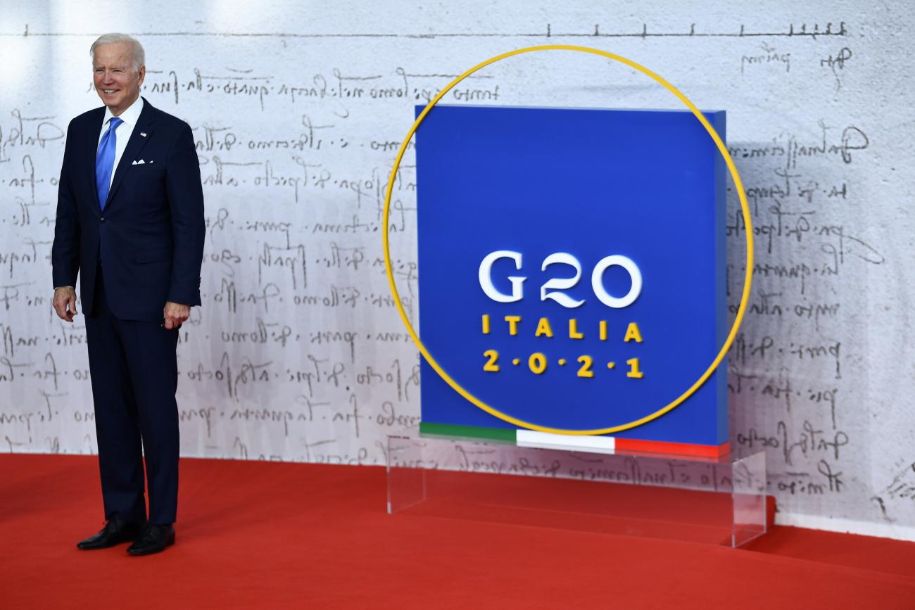 U.S. President Joe Biden attends the G20 Summit in Rome, Italy, on October 30, 2021. 